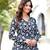 Black floral printed cotton tunic short kurti top for women