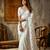 White silk blend saree with work blouse 