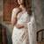 White silk blend saree with work blouse 