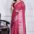 Pink script printed orzanga saree