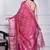 Pink script printed orzanga saree