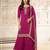 Magenta silk wedding semi stitched palazzo set