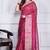 Pink script printed orzanga saree