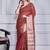 Maroon script printed orzanga saree