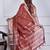 Maroon script printed orzanga saree