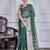 Green script printed orzanga saree