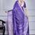 Blue script printed orzanga saree