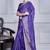 Blue script printed orzanga saree