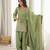 Olive green embroidered glass roman silk farshi shalwar suit set with dupatta