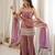 Dusty mauve sequence dori zari embroidered frendy silk kurta with bell bottom pant and dupatta