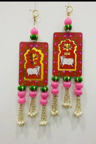 Cow Painting Latkan Hanging Diwali Decorations Wall Door Hanging decoration [Small17]