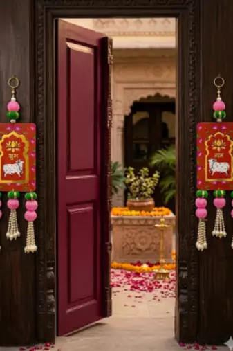 Cow Painting Latkan Hanging Diwali Decorations Wall Door Hanging decoration [Small17]