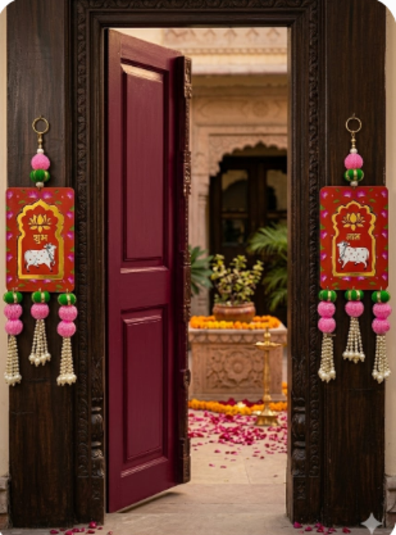 Cow Painting Latkan Hanging Diwali Decorations Wall Door Hanging decoration [Small17]