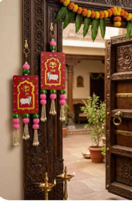 Cow Painting Latkan Hanging Diwali Decorations Wall Door Hanging decoration [Small17] 3