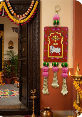 Cow Painting Latkan Hanging Diwali Decorations Wall Door Hanging decoration [Small17] 4