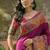Purple position print with zari weaving saree with contrast blouse piece