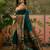Blue position print with zari weaving saree with contrast blouse piece