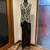 Black embroidered organza jacket skirt set