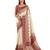 Off white position print with zari weaving saree with contrast blouse piece