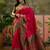 Magenta position print with zari weaving saree with contrast blouse piece