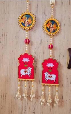 Shubh Labh Radha Krishna Hangings for Home Decoration 1 Pair, (Small20) 1