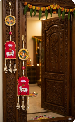 Shubh Labh Radha Krishna Hangings for Home Decoration 1 Pair, (Small20) 3
