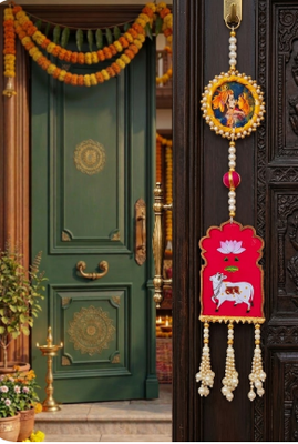 Shubh Labh Radha Krishna Hangings for Home Decoration 1 Pair, (Small20) 4