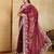Wine embroidery work rangoli silk party wear saree with plain blouse piece