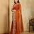 Rust embroidery work rangoli silk party wear saree with plain blouse piece