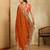 Rust embroidery work rangoli silk party wear saree with plain blouse piece