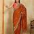 Rust embroidery work rangoli silk party wear saree with plain blouse piece