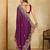 Purple embroidery work rangoli silk party wear saree with plain blouse piece