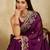 Purple embroidery work rangoli silk party wear saree with plain blouse piece