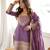 Mauve purple sequence dori zari embroidered nc vichitra silk kurta farshi shalwar set with dupatta
