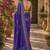 Purple orange linen digital print work saree with unstitched blouse piece