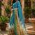 Rama linen digital print work saree with unstitched blouse piece