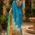 Rama linen digital print work saree with unstitched blouse piece