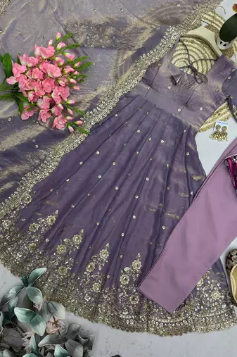 Heavy fendy silk embroidered sequince work wedding kurta set
