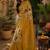 Off white yellow linen digital print work saree with unstitched blouse piece