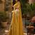 Off white yellow linen digital print work saree with unstitched blouse piece