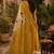 Off white yellow linen digital print work saree with unstitched blouse piece