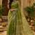 Mehendi linen digital print work saree with unstitched blouse piece