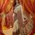 Off white viscose silk position print saree with contrast blouse piece
