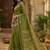 Mehendi linen digital print work saree with unstitched blouse piece
