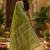 Mehendi linen digital print work saree with unstitched blouse piece