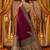 Magenta viscose silk position print saree with contrast blouse piece