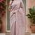 Dusty onion linen digital print work saree with unstitched blouse piece