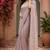 Dusty onion linen digital print work saree with unstitched blouse piece