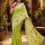 Parrot pink linen digital print saree with unstitched blouse piece