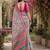 Pink linen digital print work saree with unstitched blouse piece